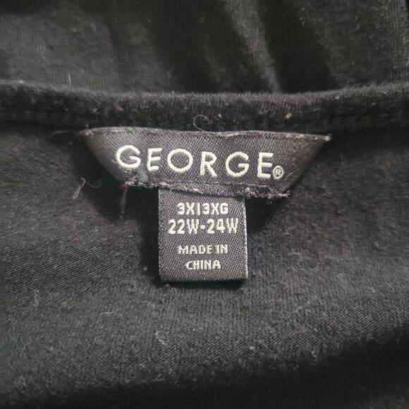 George Polyester Women's 3X Black Blouse - Picture 5 of 6